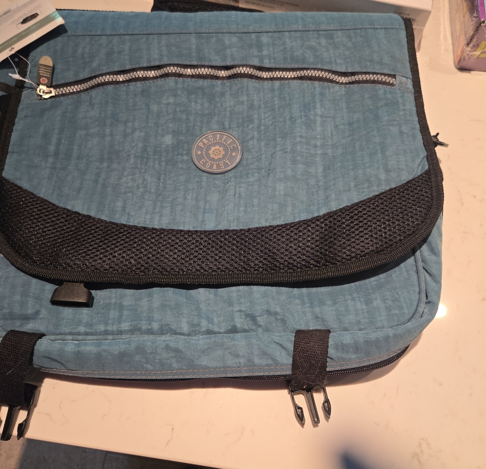 Coastal Blue Men's Messenger Bag - Casual Crossbody Organizer